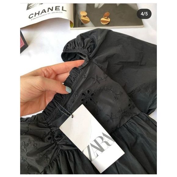 ZARA Dress Embroidered Mini Small NWT - Picture 4 of 8